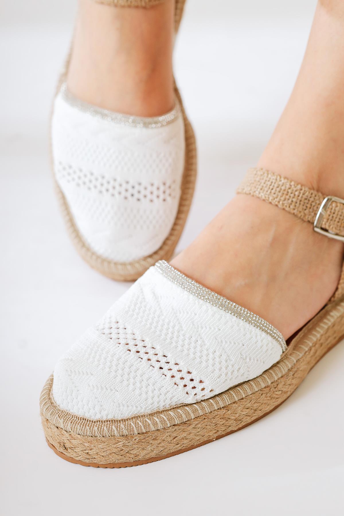 Lorna White Espadrille Casual Shoes