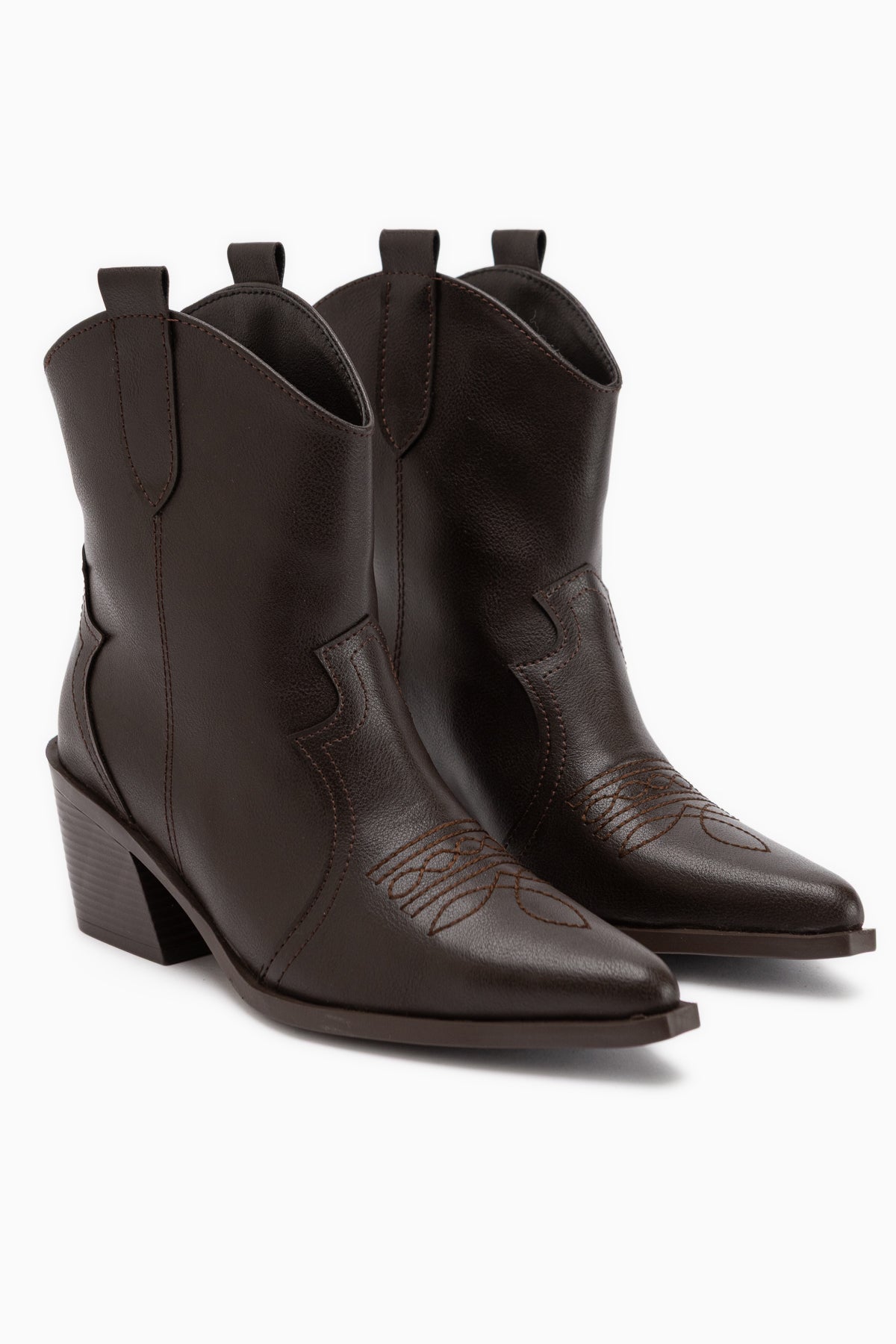 Joo Braun Spitzes Fußbett Bestickte Western Stiefel