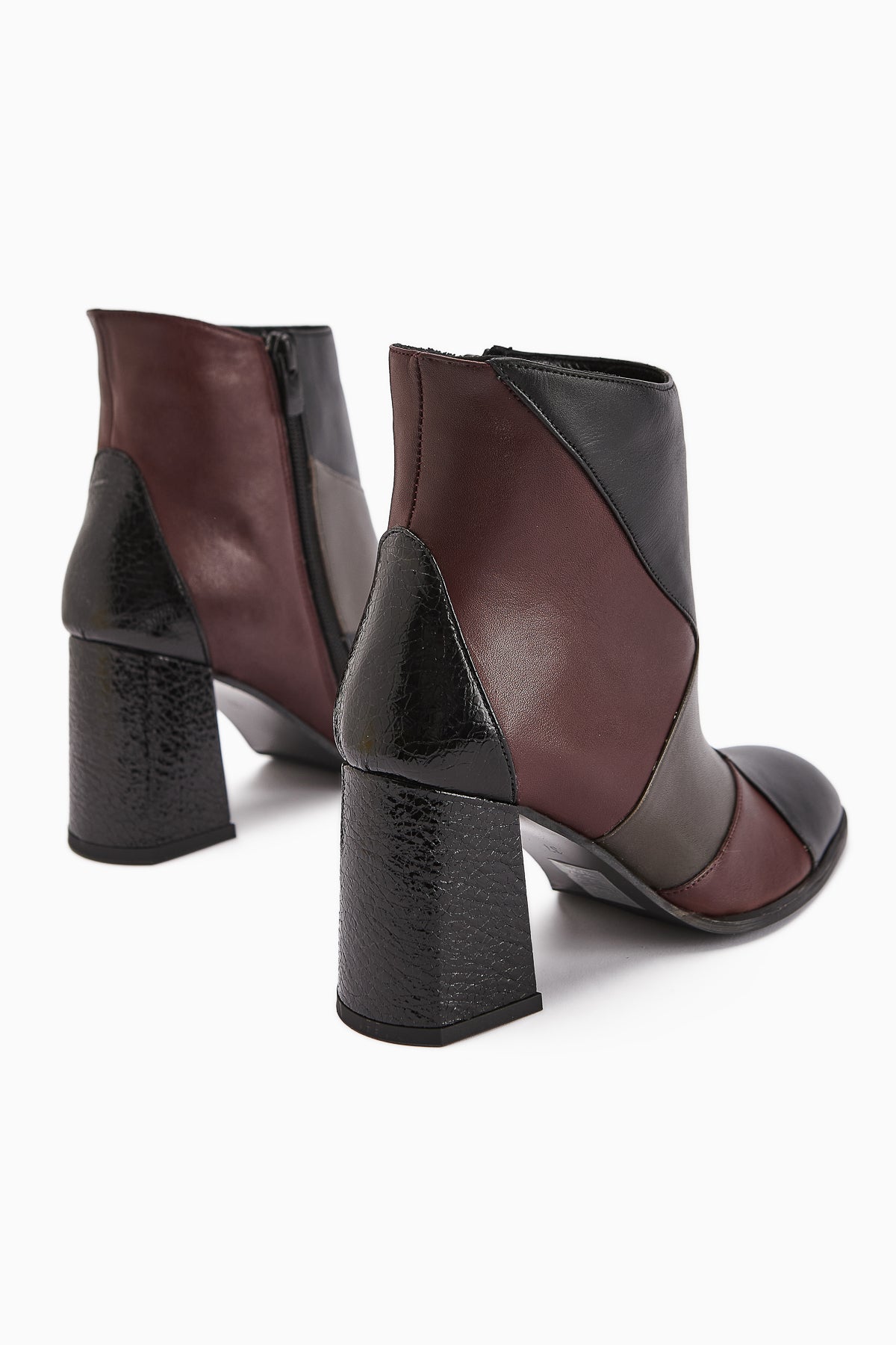 Ylwa Genuine Leather Black Bordeaux Heeled Women's Boot