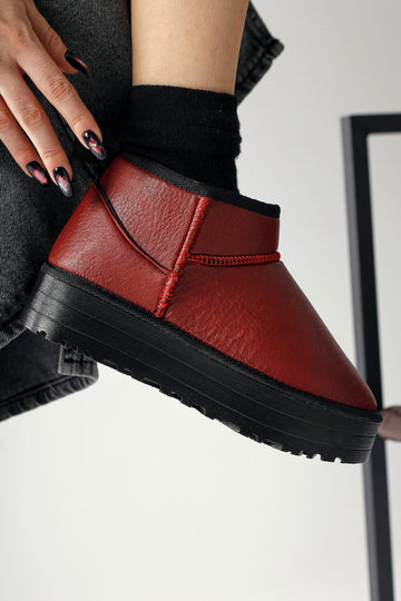Jiman – Burgundy Thick-Sole Ankle Boot (Women)