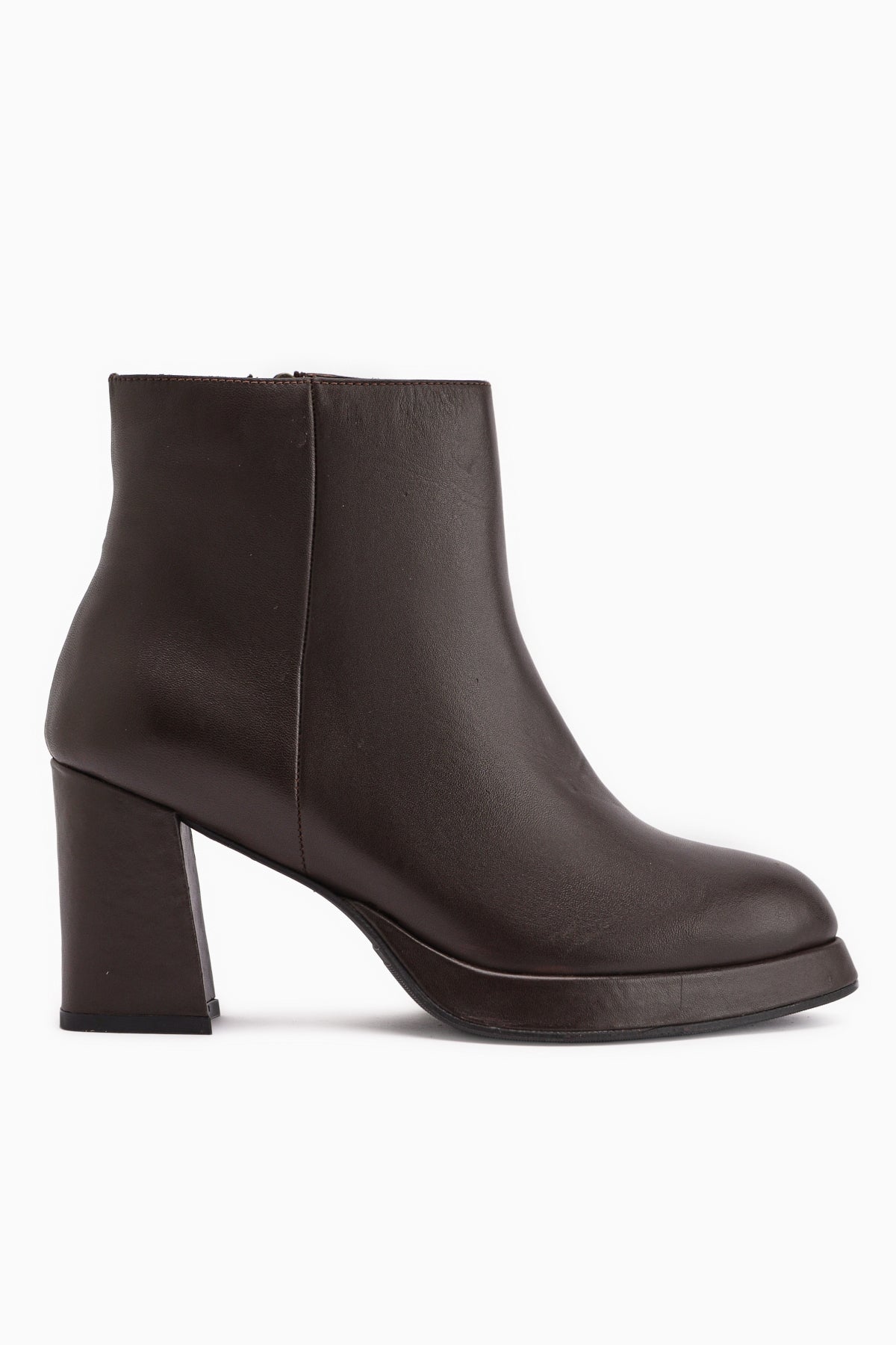 Gaby – Braun [Echtleder] Stiefelette mit Plateau und Absatz (Damen)