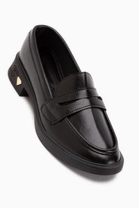 Ervina Schwarz Damen Loafer Alltagsschuhe