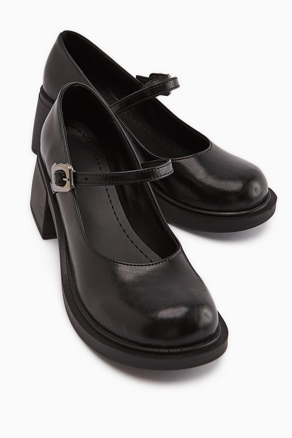 Mirka Black Strapped Women's Loafer Shoe