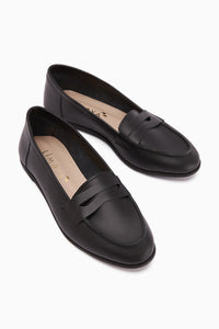 Echtes Leder Solina Schwarz Freizeit Loafer