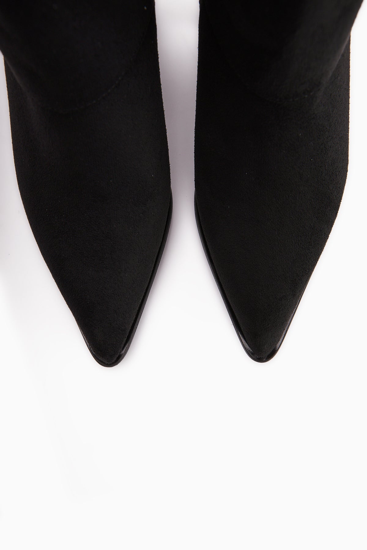 Nisha Black Suede Chunky Heeled Women's Boot with Tassel