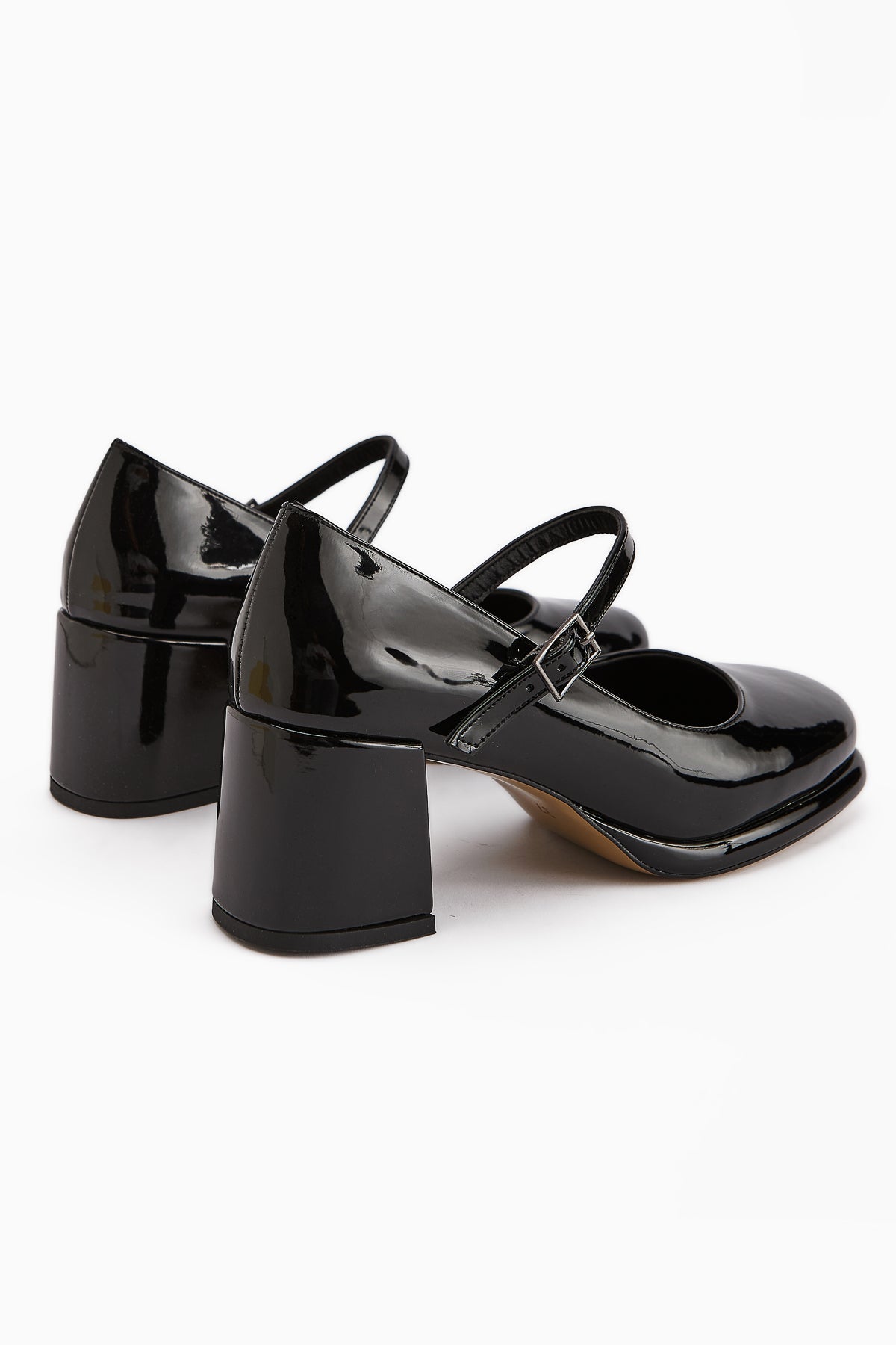 Junis Black Patent Leather Women's Platform Heels