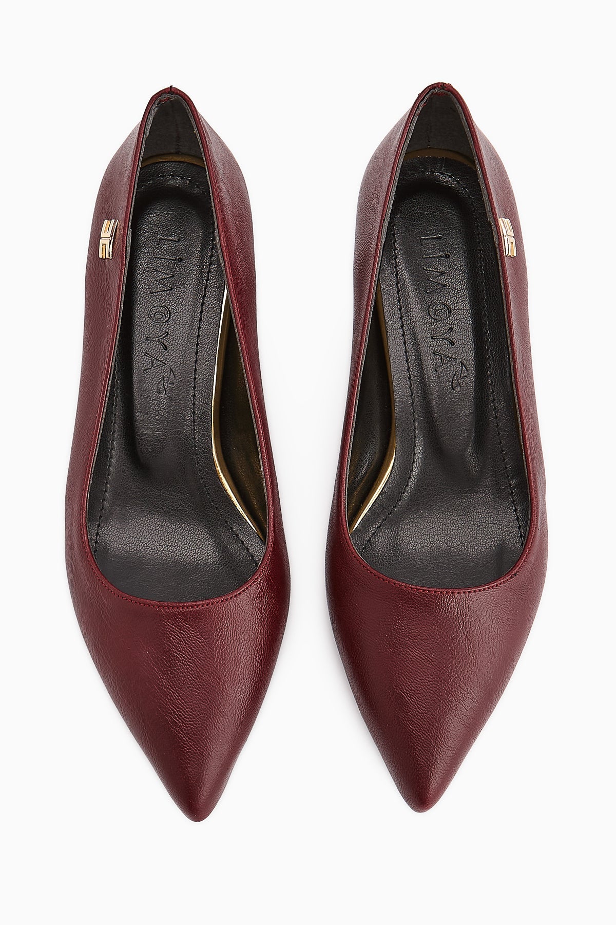 Wera Burgundy Low-Heeled Women's Stiletto