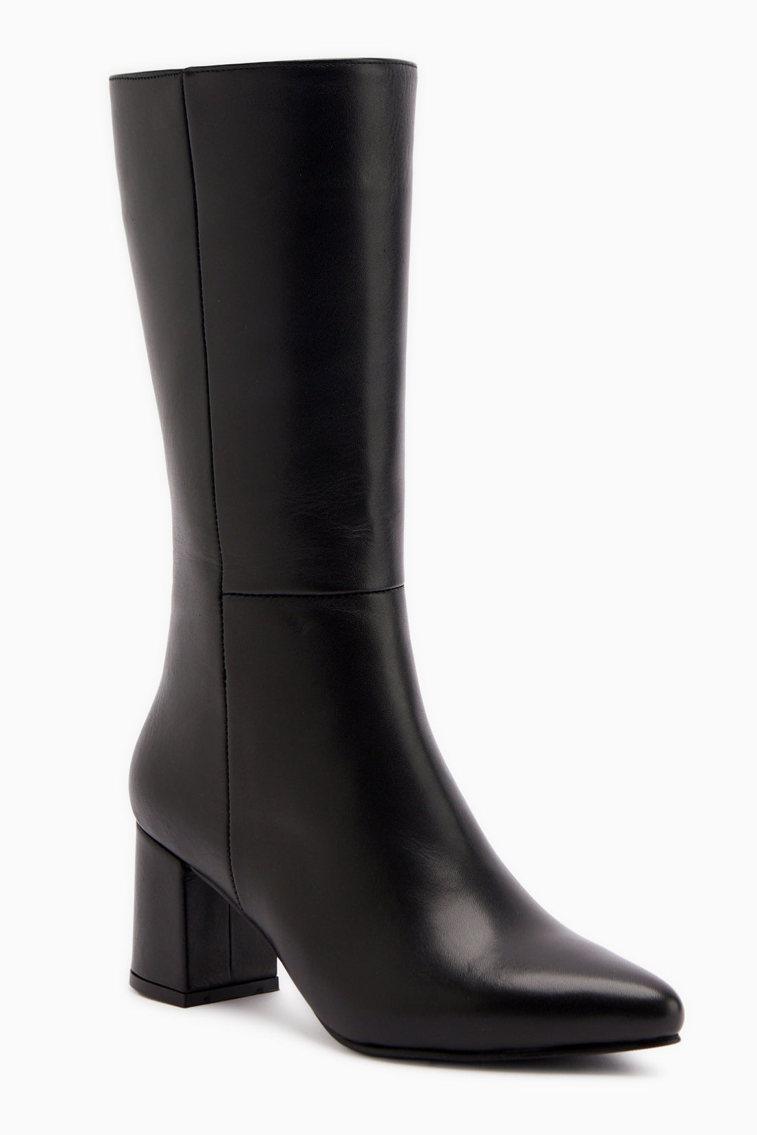 Elda Echtes Leder Schwarze Absatz Damen Stiefel