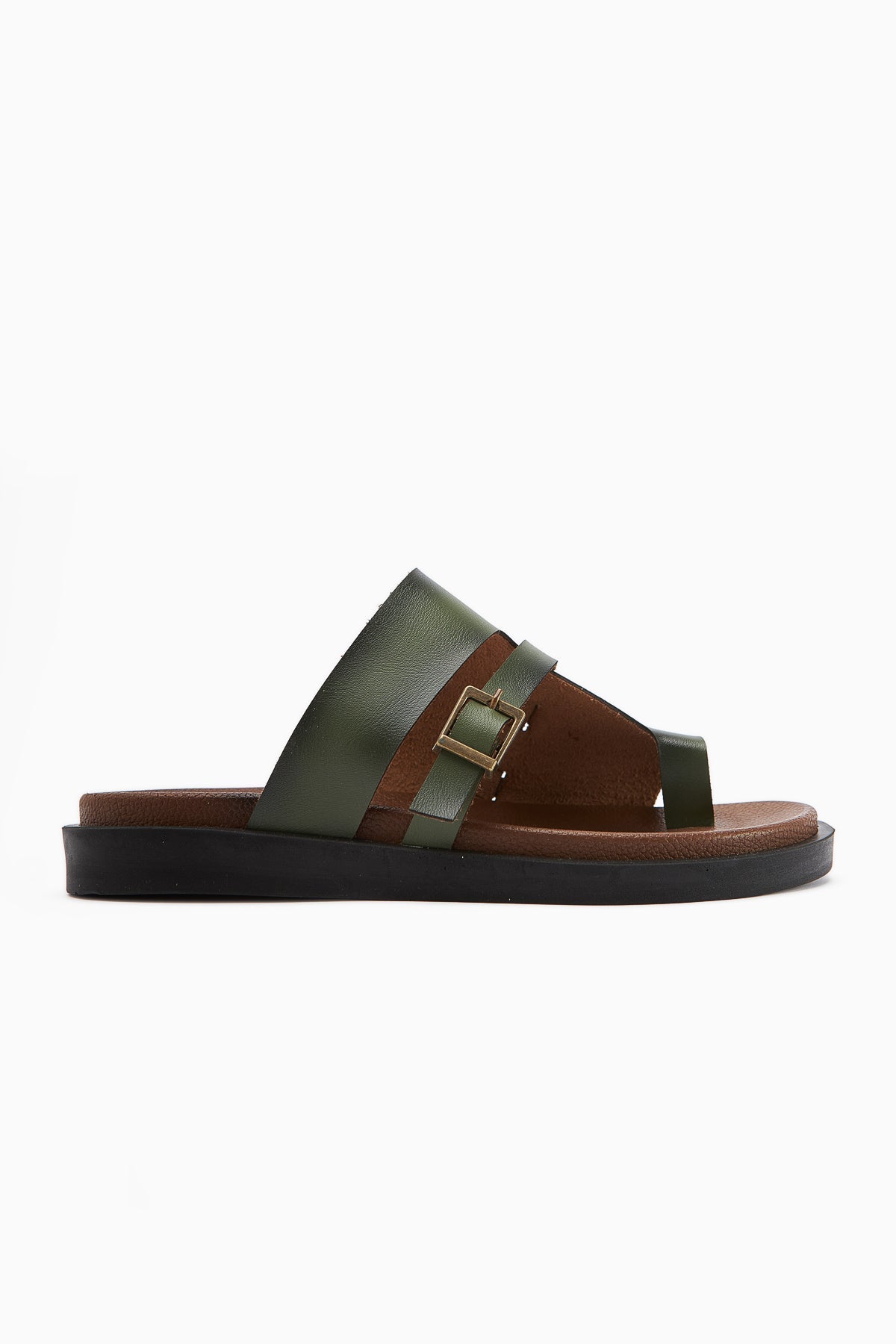 Enisa Damen Olive Zehensteg-Slipper