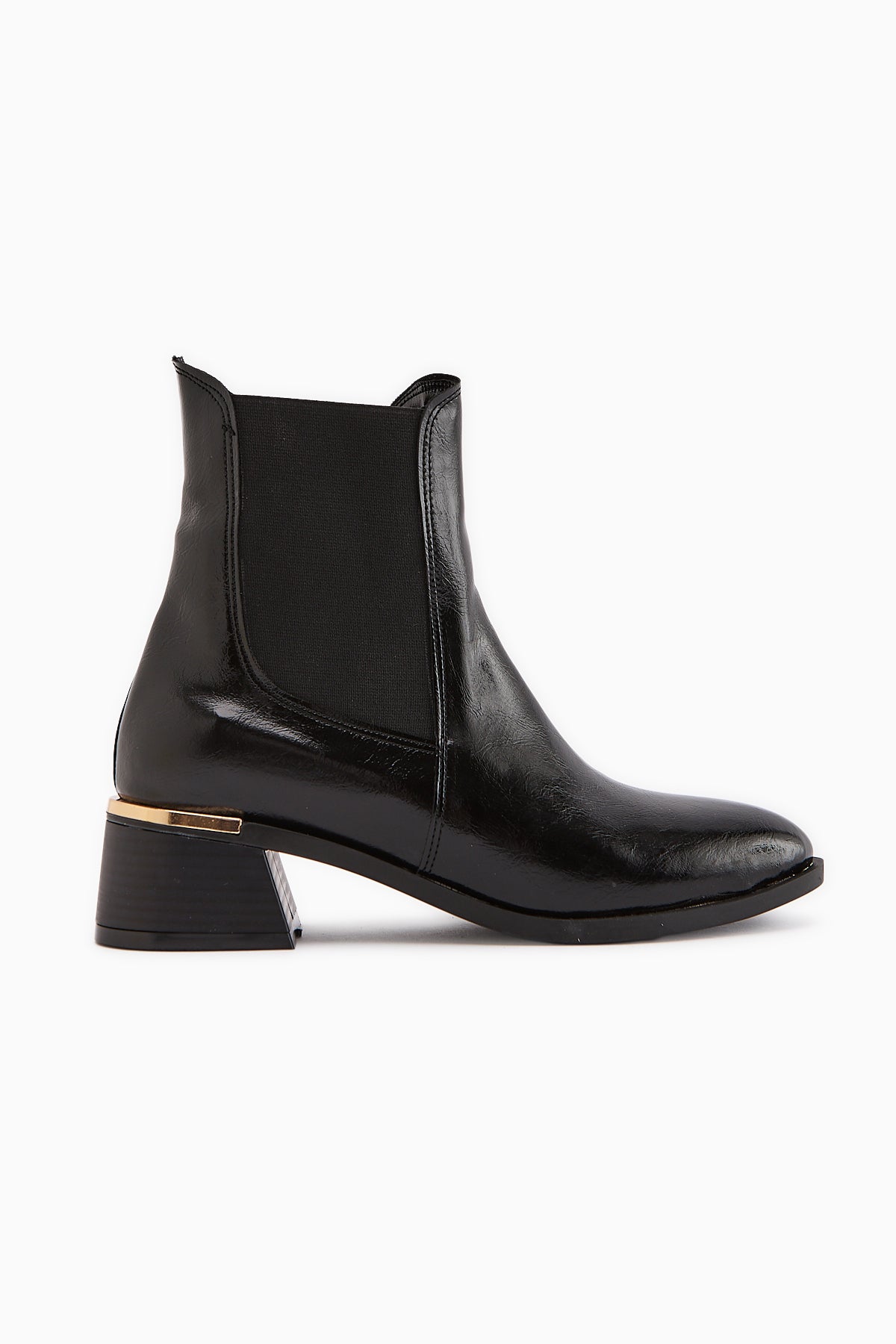 Verna Black Elasticated Women's Heeled Boot