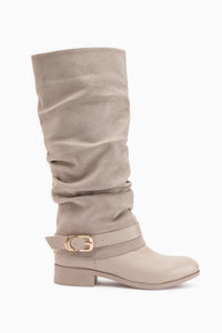 Raine Beige Wildleder Schnallen Damen Stiefel
