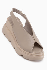 Tilda Beige Elastische Keil Damen Sandale