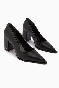 Lucy Black Chunky Heel Women's Stiletto