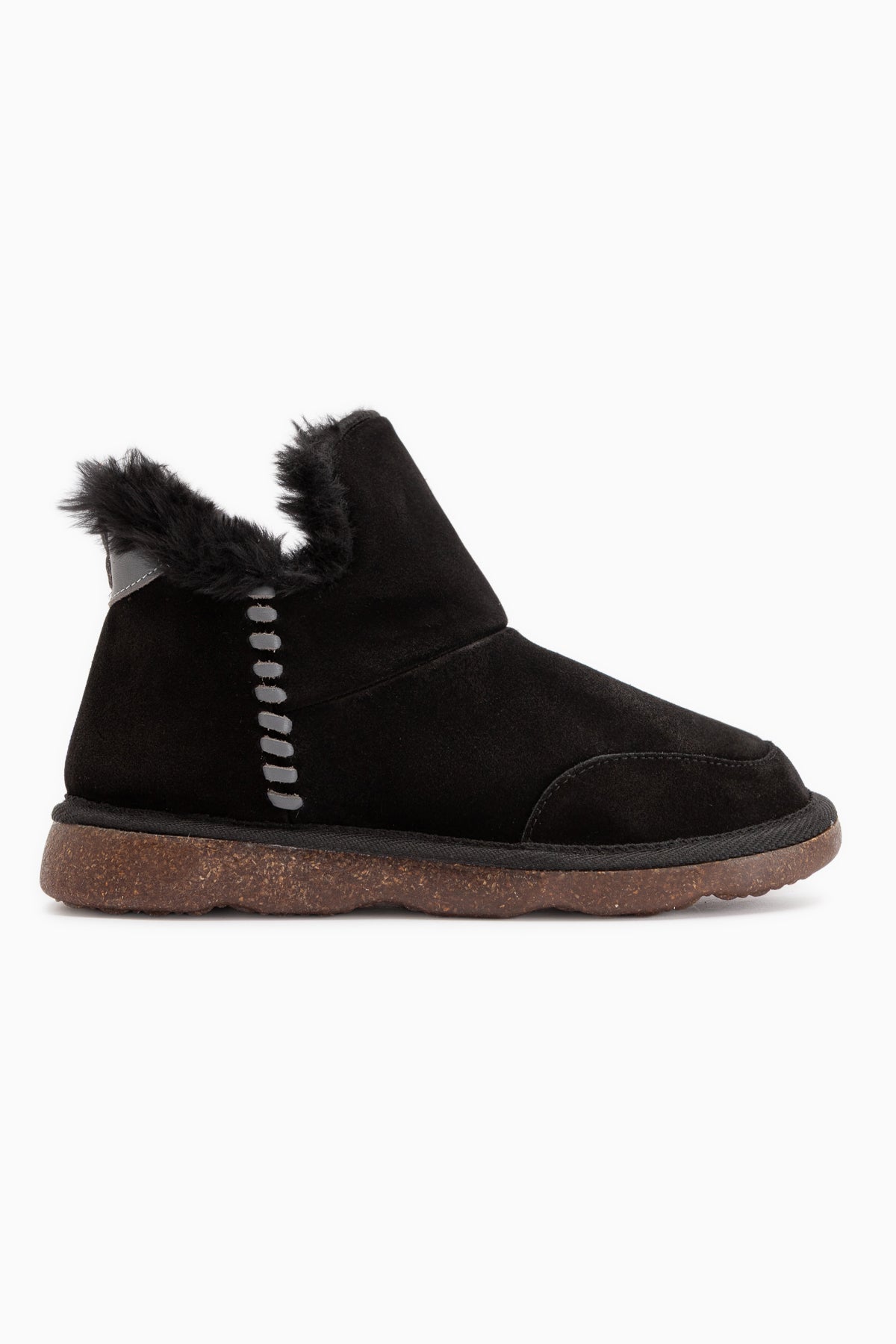 Lorrie Genuine Leather Black Suede Fur Women’s Short Boots