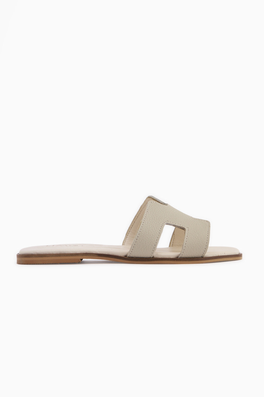 Rosali Echtes Leder Beige Damen Pantoletten