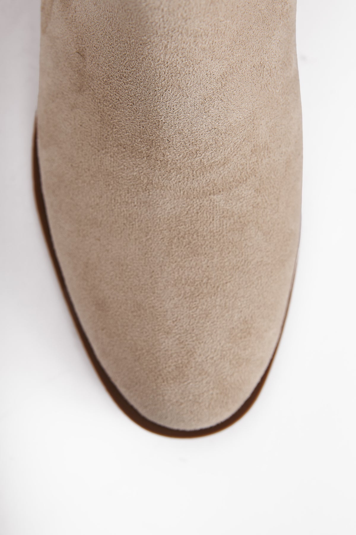 Verna Beige Suede Elasticated Heeled Women's Boot