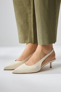 Sanni Beige Spitz Zehen Damen High Heel Sandale