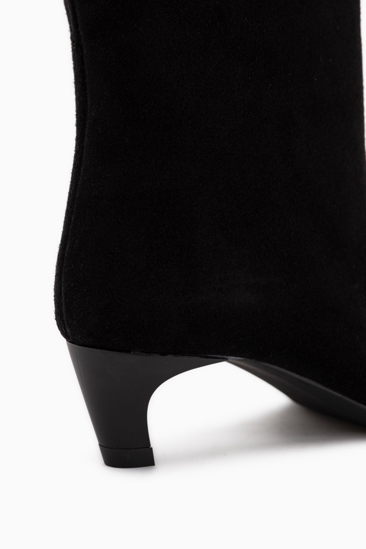 Gena Echtes Leder Schwarz Wildleder Kurze Absatz Damen Stiefel