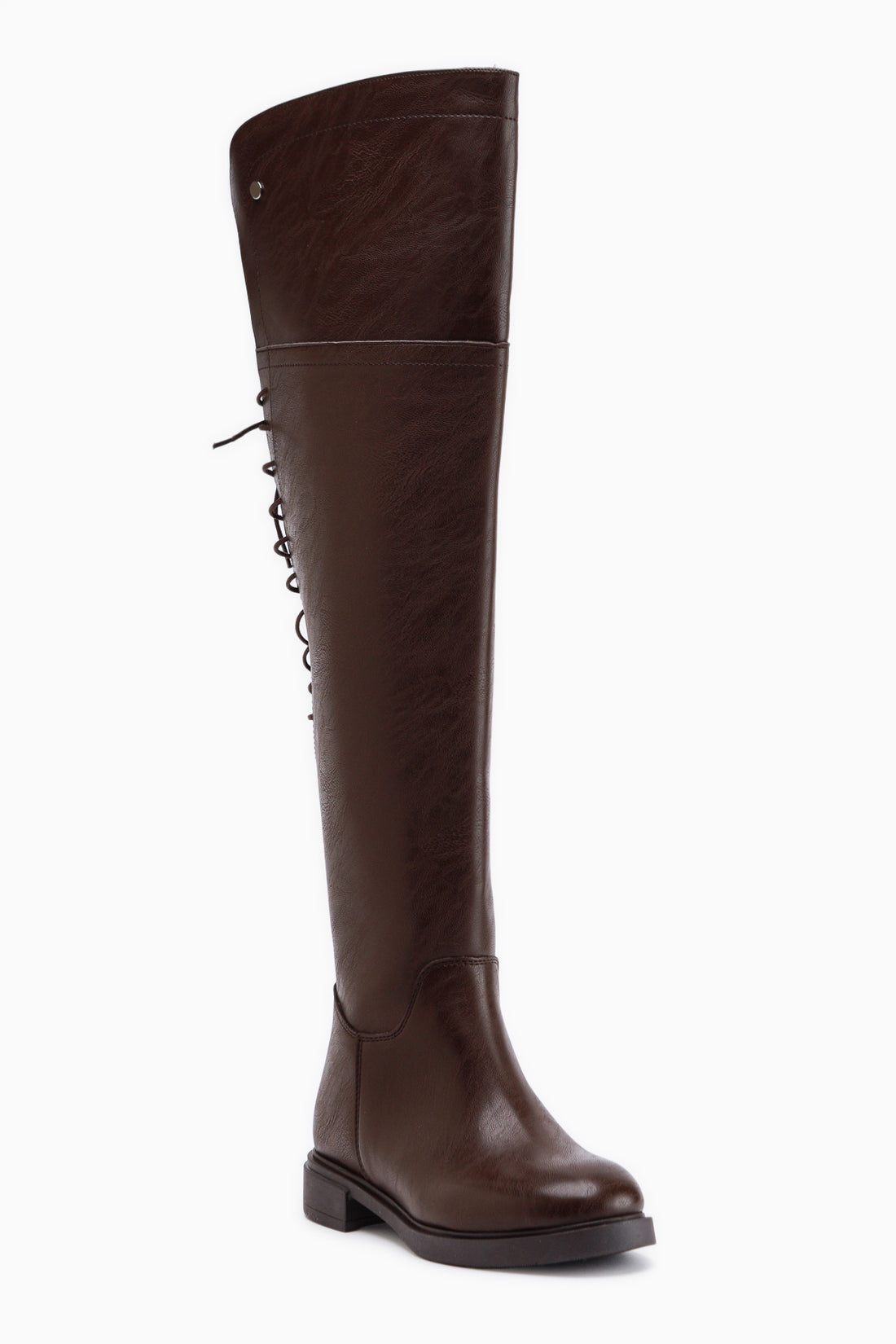 Monie Braun Schnürdetail Damen Kniehohe Stiefel