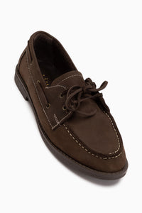 Janica Genuine Leather Brown Lace-Up Women’s Moccasin Shoes