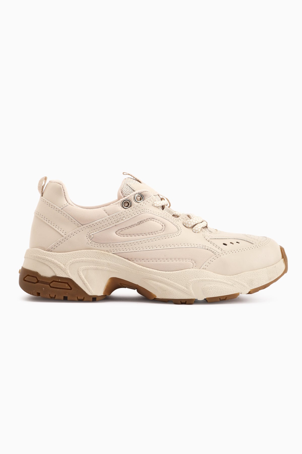 Trina – Beige Sneaker mit Schnürung (Damen)