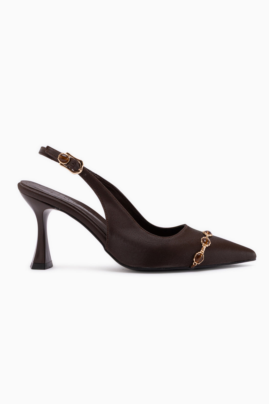 Raina Braun Stein Detail Damen Absatzschuhe