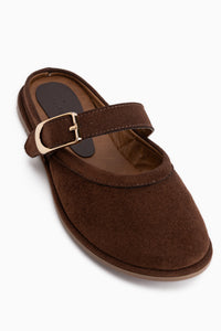 Cinzia Brown Suede Closed Toe Women’s Slippers