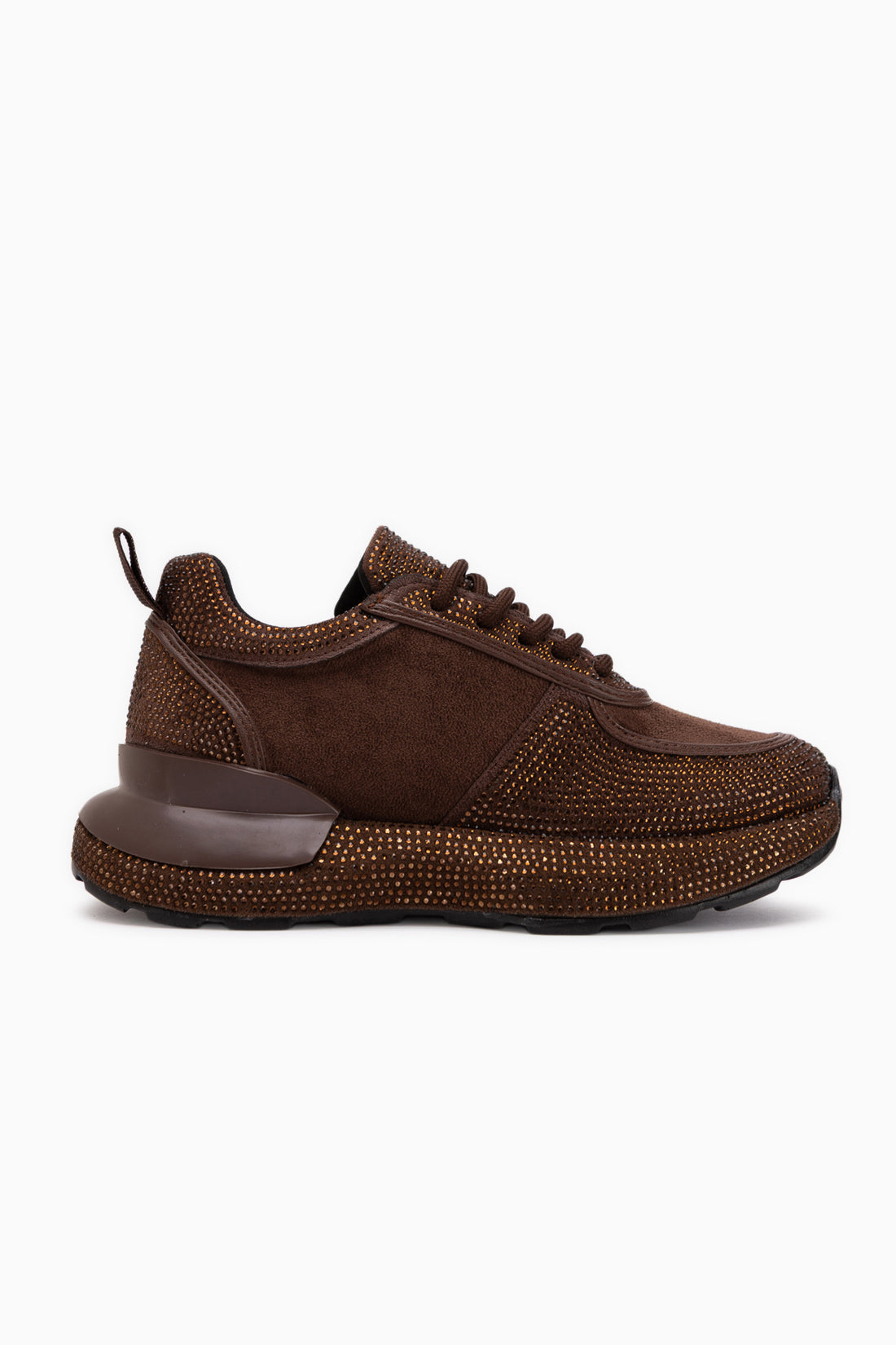 Helena Braun Wildleder Stein Detail Damen Sneaker