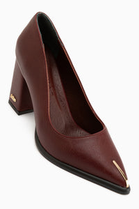 Candy Echtes Leder Bordeaux Absatzschuhe