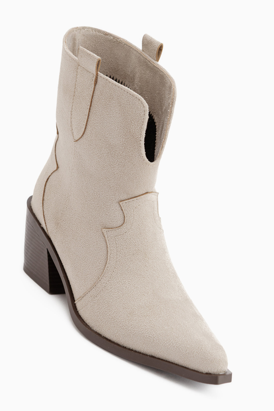 Erica Beige Wildleder Absatz Western Damen Stiefel