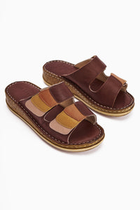 Echtes Leder Kassid Tan Comfort Pantoletten