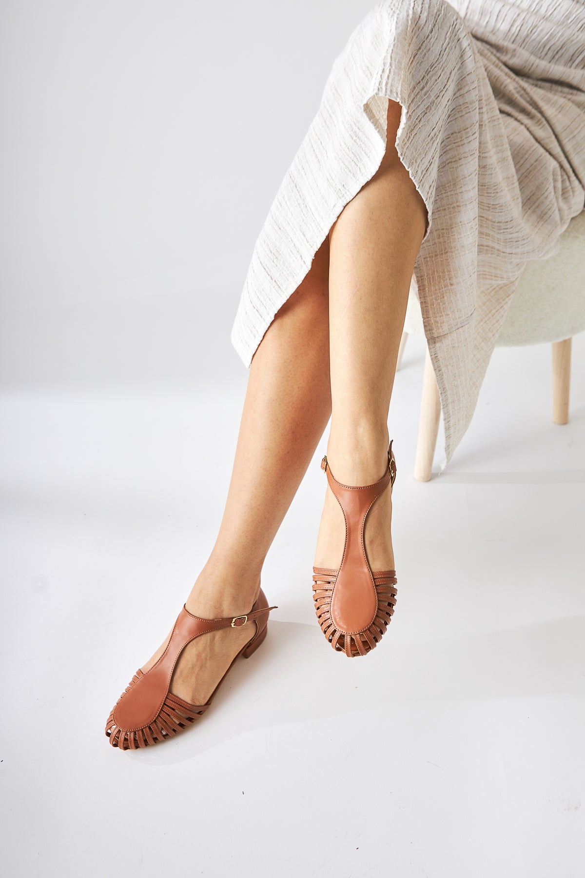 Jonna Tan Closed Toe Buckle Women's Sandals
