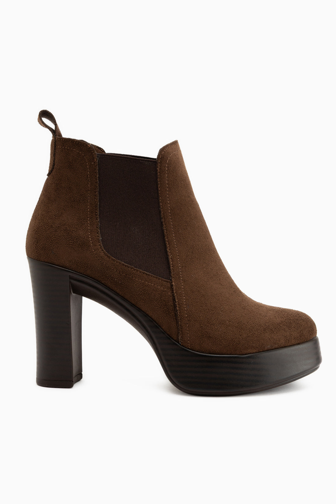 Mersa Kaffee Wildleder Plattform Absatz Damen Stiefel