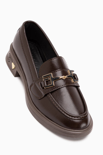Clarie Braun Schnalle Damen Loafer Alltagsschuhe