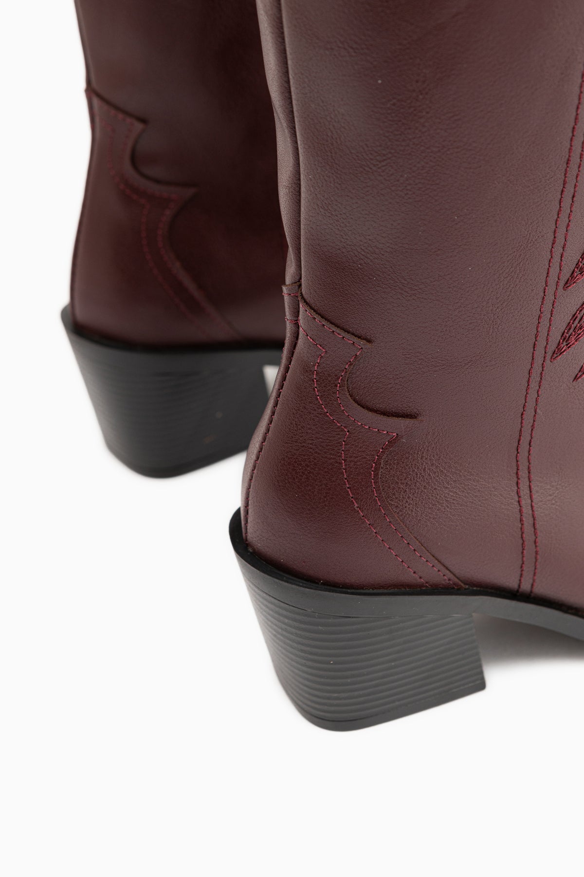 Hero Burgundy Embroidered Cowboy Boots