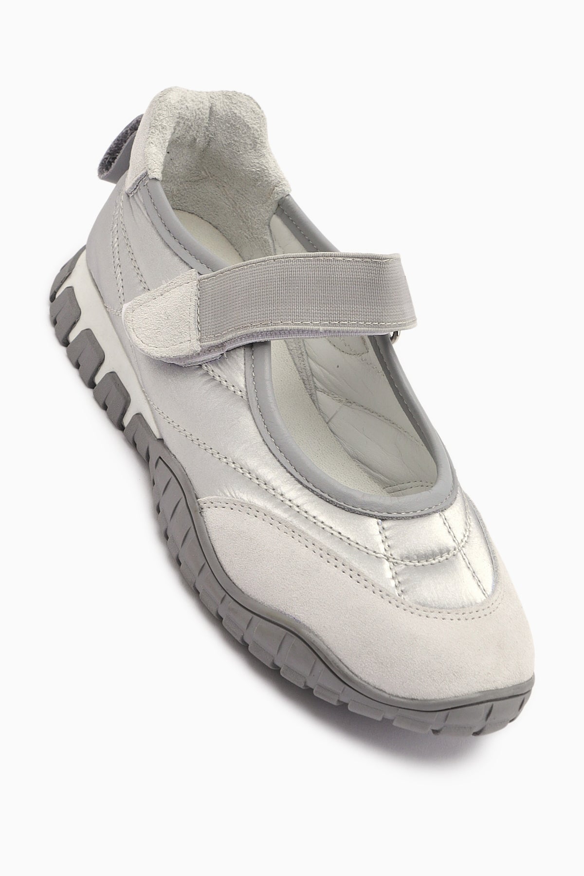 Nora Gray Fur Velcro Sporty Ballet Flat