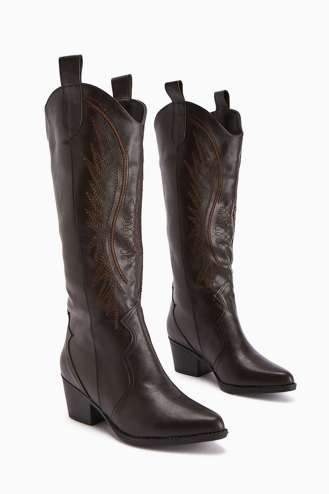 Hero Brown Embroidered Cowboy Boots