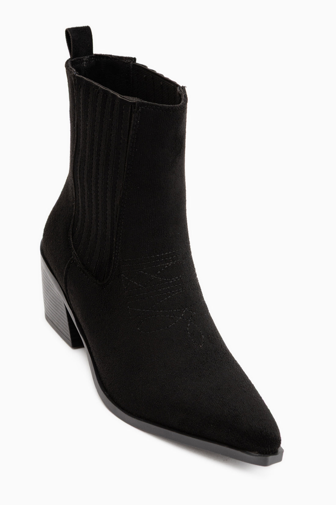 Elvia Schwarze Wildleder Elastische Damen Stiefel