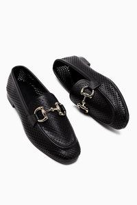 Gazali Black Buckled Women's Ballerinas