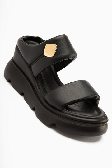 Susi Schwarze Hochhackige Flauschige Damenhausschuhe