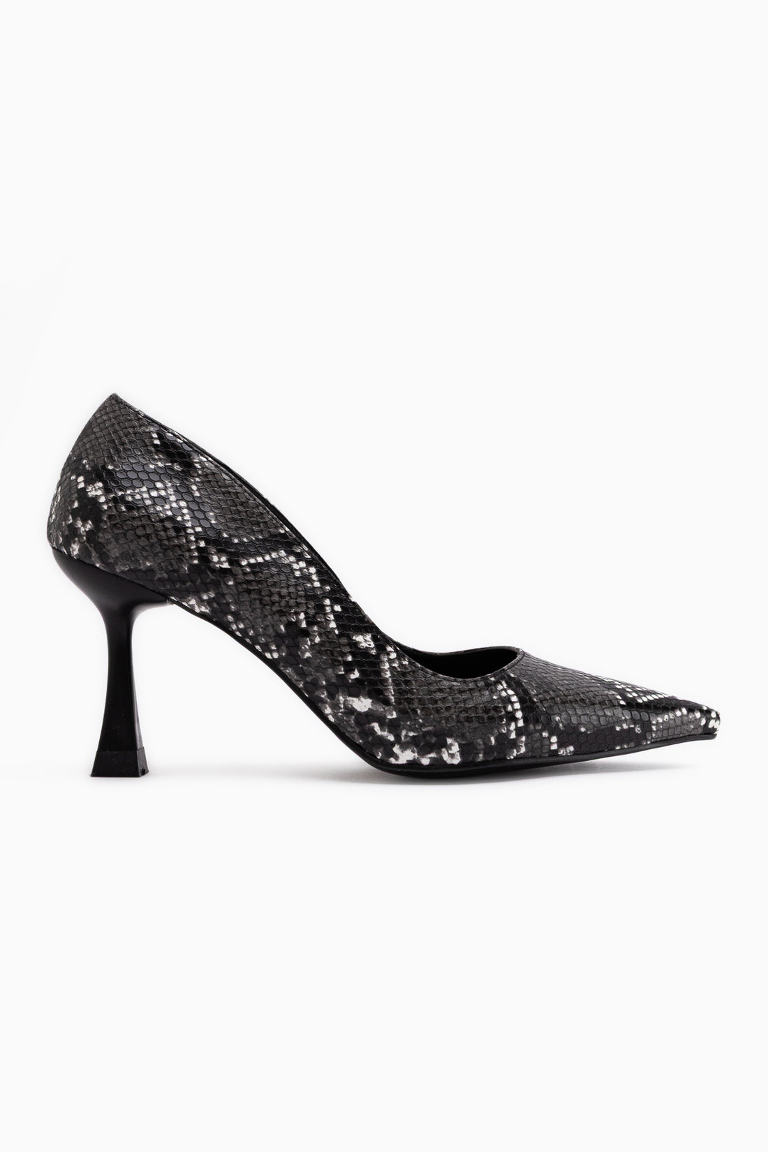 Celestine Schwarze Schlangen Muster Pailletten Detail Damen Stiletto