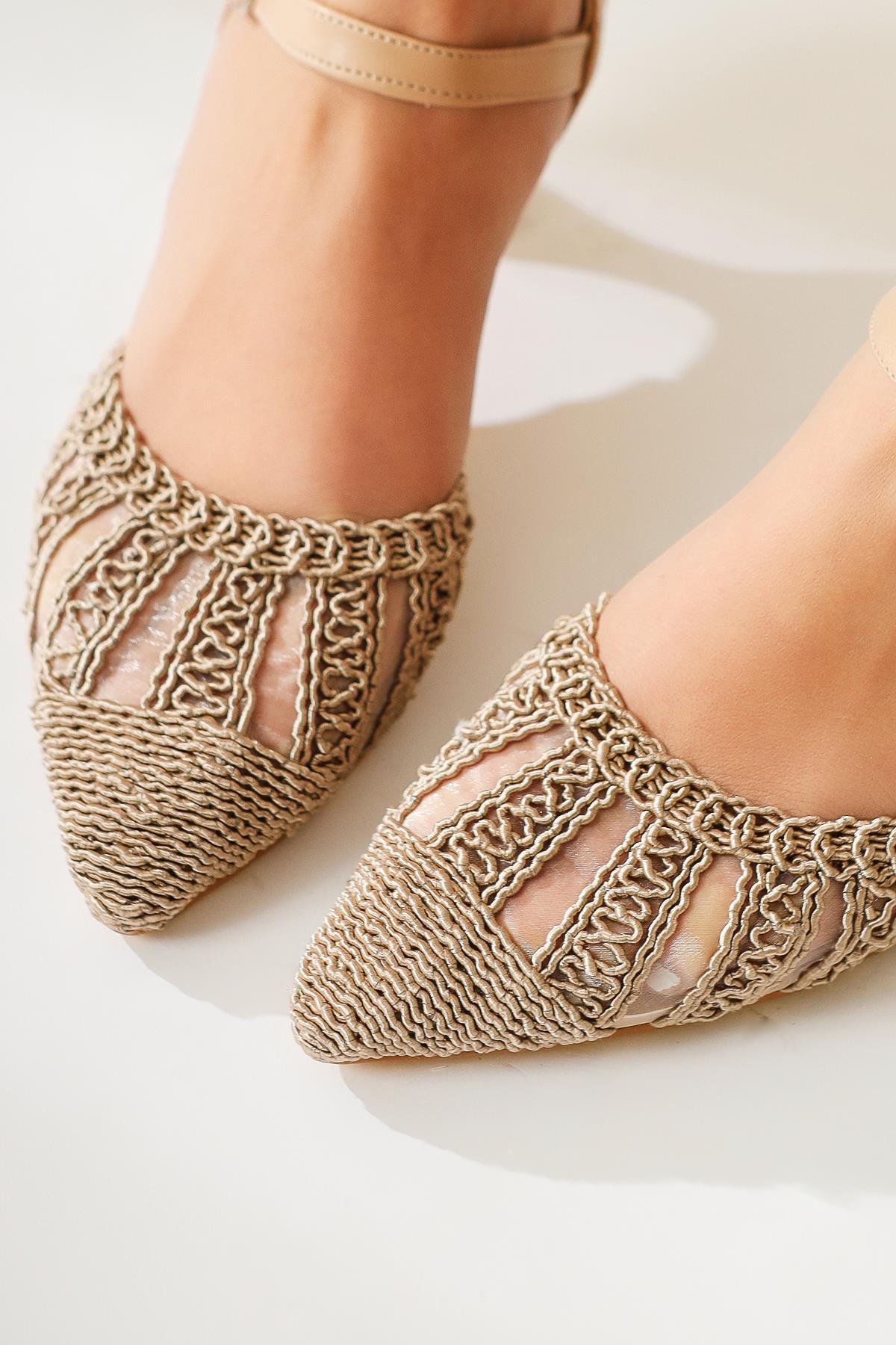Richelle Nud Knitted Low Heel Sandals
