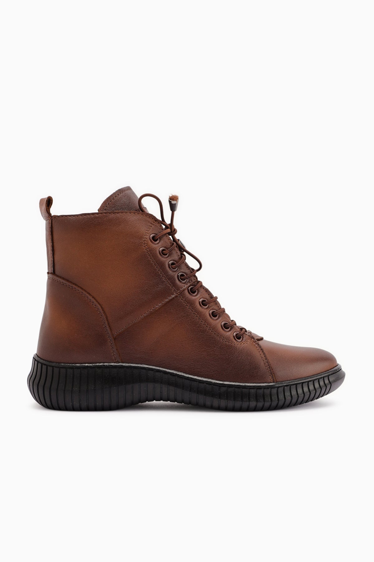 Jina – Braun Echtleder Stiefelette mit Schnürung (Damen)