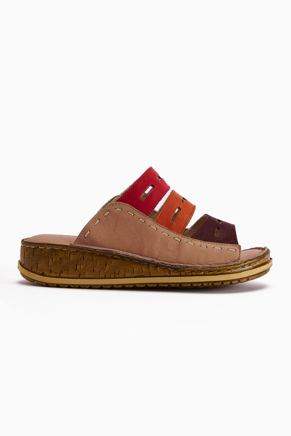 Hakiki Deri Joelle Ten Bordo Mor Portakal Comfort Lazer Kesim Terlik