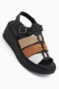Larisa Echtes Leder Schwarz Damen Sandale