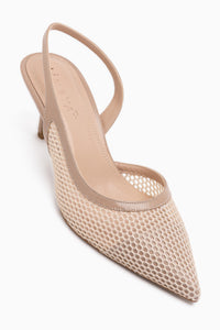 Cathe Beige Pointed Toe Women’s Heeled Shoes
