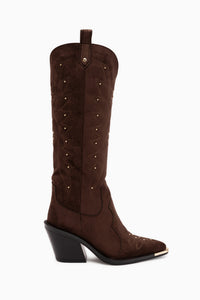 Elnora Brown Suede Embroidered Women’s Boots