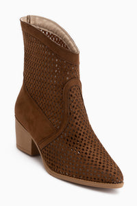 Laney Tan Suede Laser Cut Women’s Boots