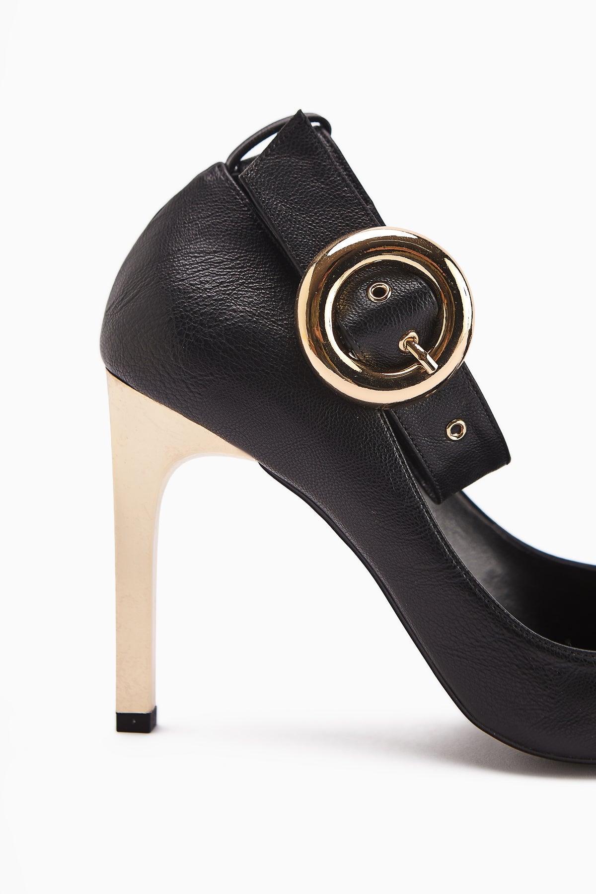 Jennica Black Ankle Strap Women's High Heel Shoe