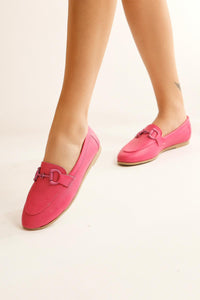 Roseanne Fuchsia Buckle Detailed Ballerinas